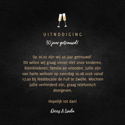 Fotokaart champagne met foto en gouden linten 3