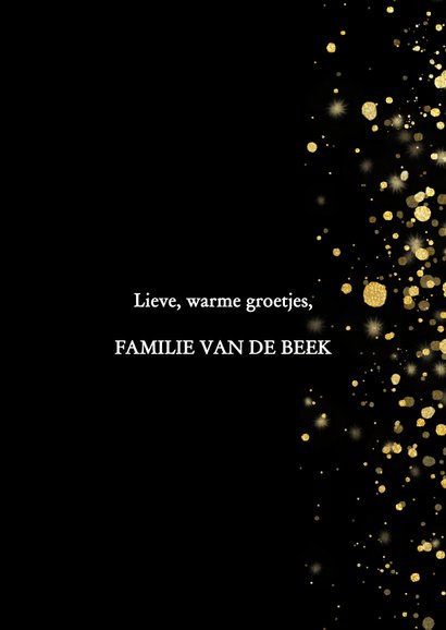 Fotokaart collage 4 foto's met gouden confetti 3