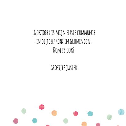 Fotokaart communie met stippen 3