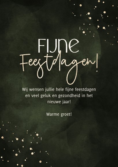 Fotokaart 'Fijne Feestdagen' kerstbomen goud twee foto's 3