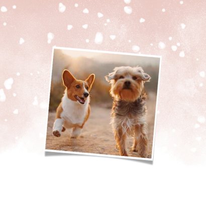 Fotokaart fijne kerst met 3 foto's en waterverf sneeuw 2