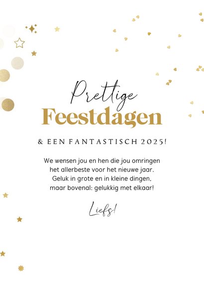 Fotokaart fotocollage postzegel goud hartjesconfetti 3