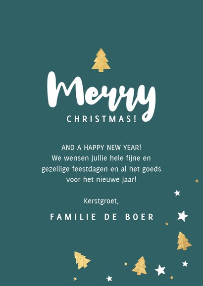 Fotokaart grote foto, kerstbomen & Merry Christmas 3
