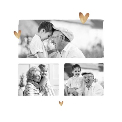 Fotokaart ik mis je hartjes goud stijlvol 2