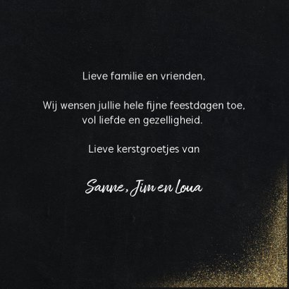 Fotokaart in kerstsfeer met goud en merry christmas 3