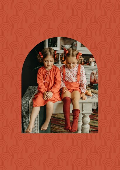 Fotokaart in rood met boogjes 2