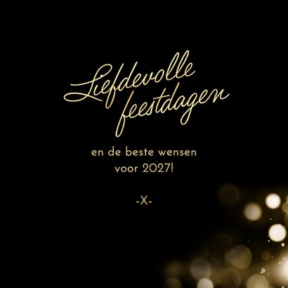 Fotokaart kerst liefdevolle feestdagen hartjes goud 3