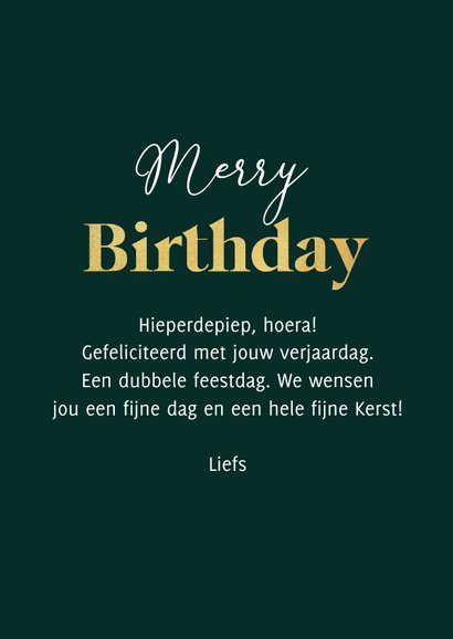 Fotokaart kerst merry birthday kerstmuts sterren foto 3