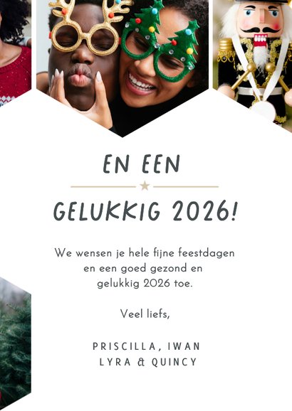 Fotokaart kerstkaart met hexagon foto tegels 3