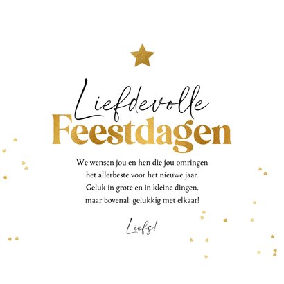 Fotokaart Kerstknuffel foto kerstruit goud hartjes ster 3