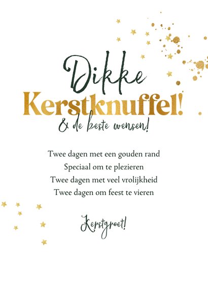 Fotokaart kerstknuffel humor kerstman goud 3