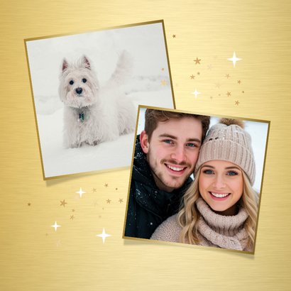 Fotokaart kerstmis vierkant met eigen grote foto 2