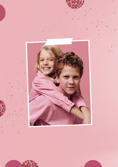 Fotokaart liefdevol nieuwjaar roze glitterconfetti collage 2