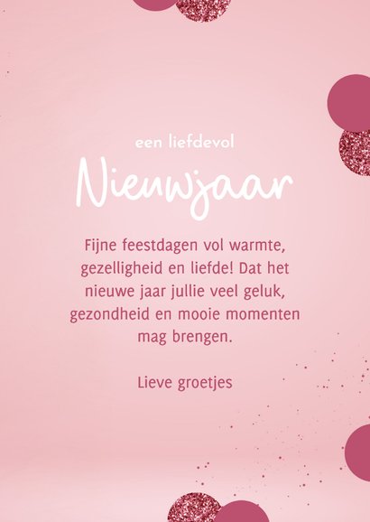 Fotokaart liefdevol nieuwjaar roze glitterconfetti collage 3