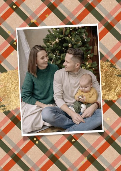 Fotokaart liefdevolle kerst collage kerstruit goud hartjes 2