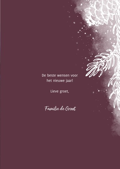 Fotokaart met dennentakje wit met foto achtergrond 3