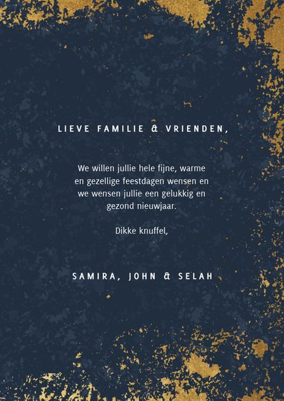 Fotokaart met foto's, gouden kader en Christmas 3