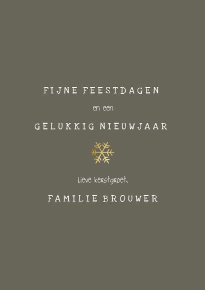 Fotokaart met gouden confetti kader en speelse typografie 3