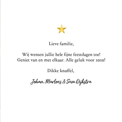 Fotokaart met grote foto, kerstwensen, goud en 2020 3
