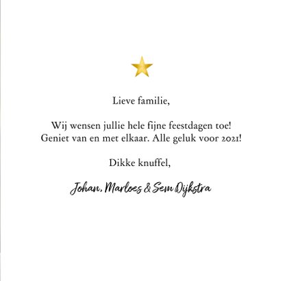 Fotokaart met grote foto, kerstwensen, goud en 2021 3