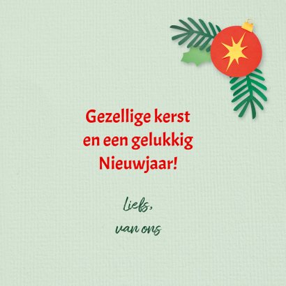 Fotokaart met kerstrand en roodborstje 3