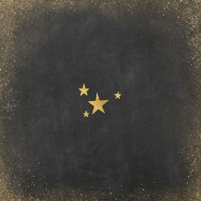 fotokaart met polaroids en gouden slingers Achterkant