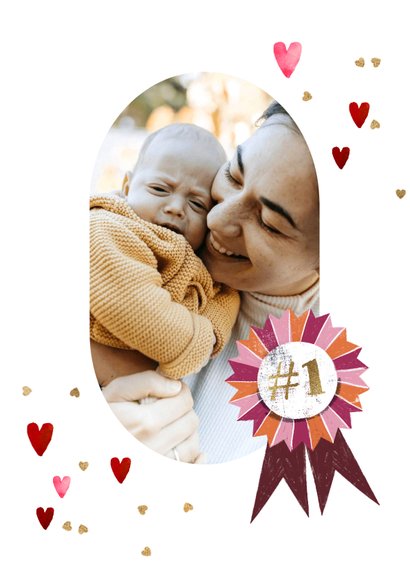 Fotokaart moederdagdag 'Best Mommy' vaandel goud foto 2