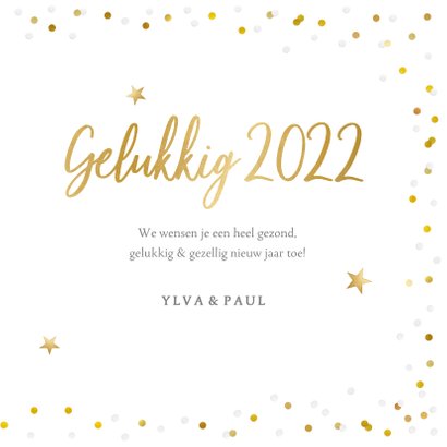 Fotokaart nieuwjaar met 1 grote foto en confetti kader 3