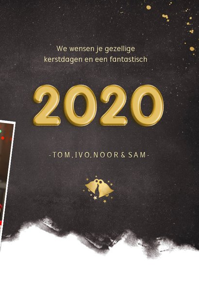 Fotokaart nieuwjaarskaart fotocollage met polaroids en 2020 3