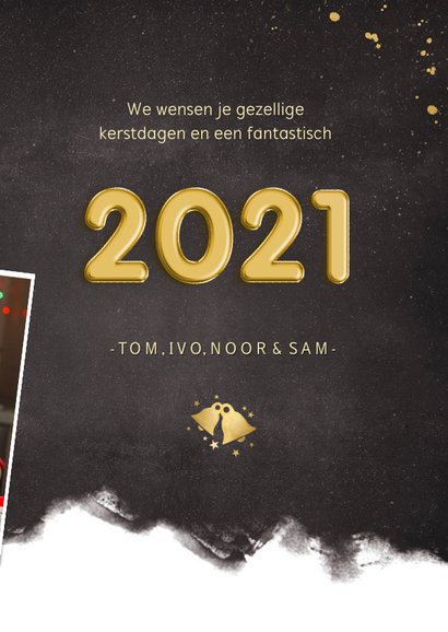 Fotokaart nieuwjaarskaart fotocollage met polaroids en 2021 3