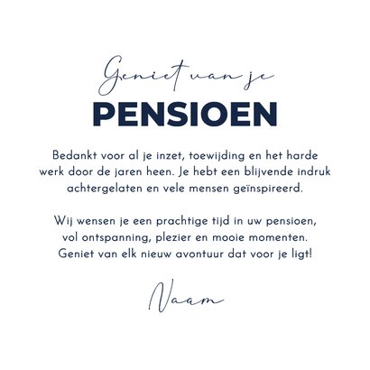 Fotokaart pensioen fotocollage zelf maken blanco 3