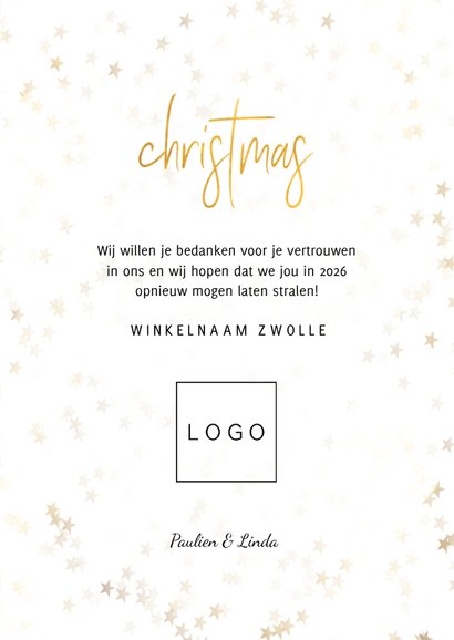 Fotokaart sterren met gouden christmas 3