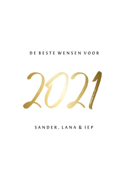 Fotokaart stijlvol '2021' goud 3