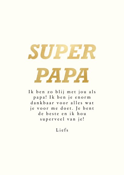 Fotokaart 'Super Papa' goud fotocollage 4 foto's 3