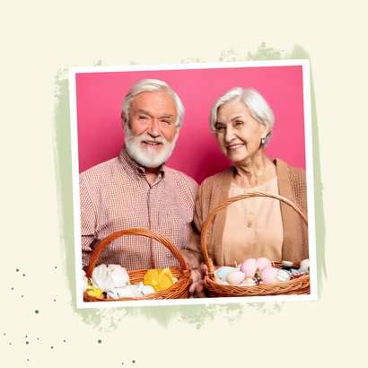 Fotokaart uitnodiging paasbrunch fotostrip groen 2
