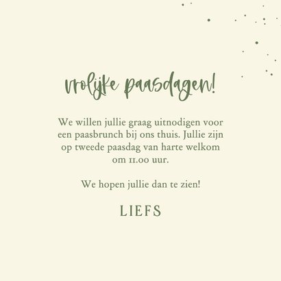 Fotokaart uitnodiging paasbrunch fotostrip groen 3