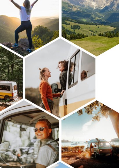 Fotokaart vakantie hexagon tegeltjes patroon 2