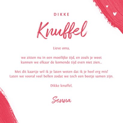 Fotokaart verf rood roze ik mis je hartjes 3