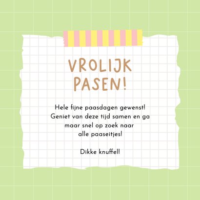 Fotokaart vrolijk paaskaartje scrapbook groen paasei 3