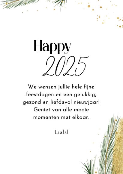 Fotokaartje gouden fotostrip happy 2025 takjes 3