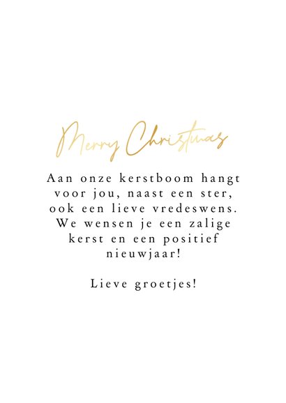 Fotokaartje merry christmas minimalistisch en goud 3