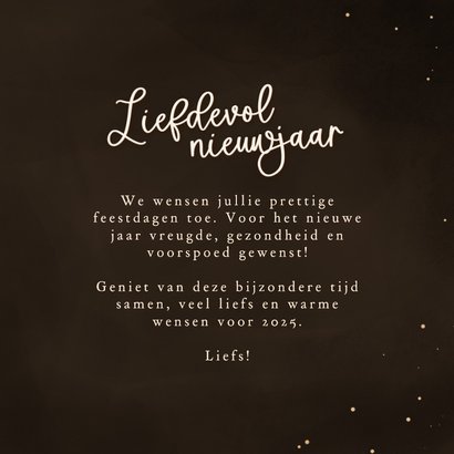 Fotokaartje met gouden hart vuurwerk en foto nieuwjaar 3