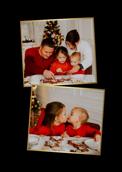 Fotokaartje met liefdevolle feestdagen, goud en grote foto 2