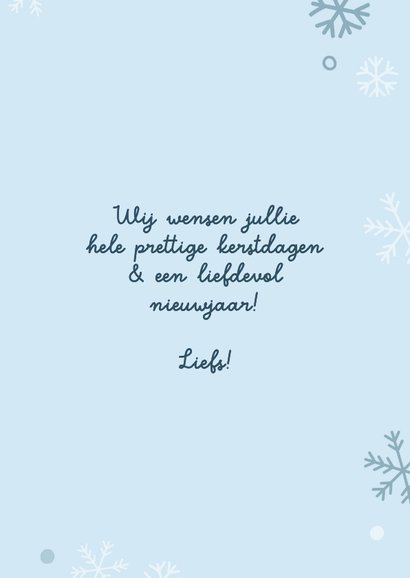 Fotokaartje sneeuwvlokjes lichtblauw wintersfeer 3