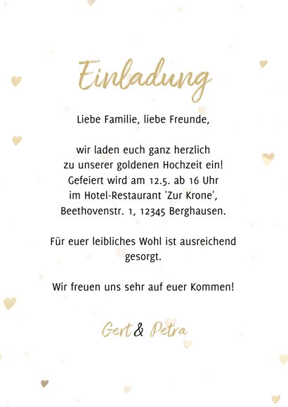 Fotokarte Goldene Hochzeit goldene Jahreszahlen 3