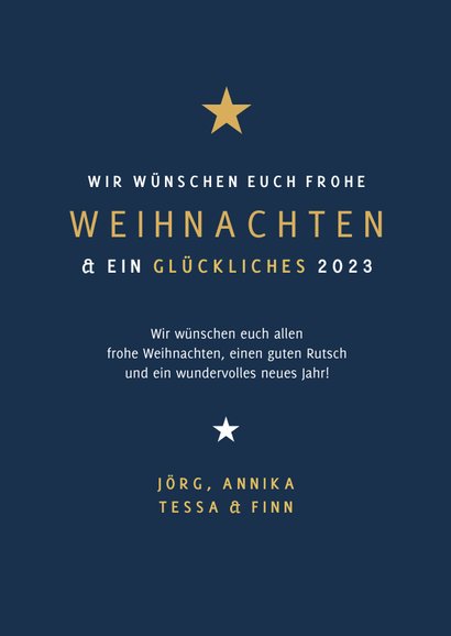 Fotokarte zu Weihnachten in Dunkelblau 3