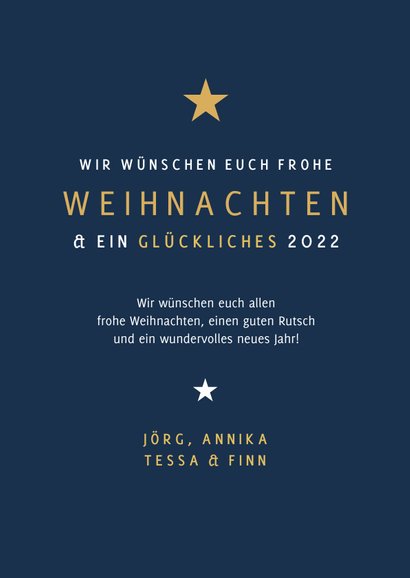 Fotokarte zu Weihnachten in Dunkelblau 3