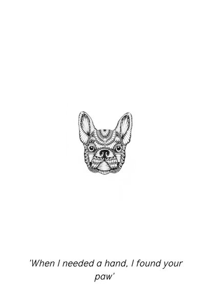Franse bulldog zwart/wit illustratie 2