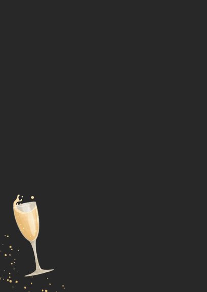 Franse nieuwjaarskaart champagne borrelplank Achterkant