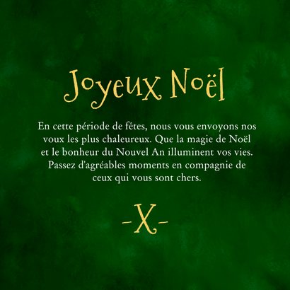 Franstalige kerstkaart groen kerstballen foto ster 3